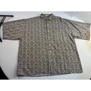 Weekends Only XL Pastel Pattern Button Up Shirt Hippie Resort